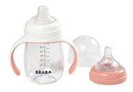 BEABA Bočica za učenje pijenja 2u1, 210 ml, Old Pink