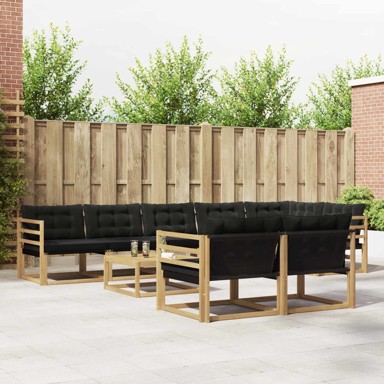 Set vanjskih sofa, 9 pcs, 79 x 79 x 37 cm, bijela i crna