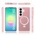 Dimljena maskica za Samsung Galaxy A27 5G, mat maskica sa stalkom, za MagSafe, rozi okvir