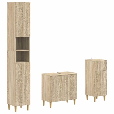 Set za kupaonicu Delft 3-dijelni od konstruiranog drva