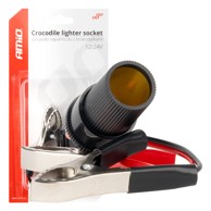 AMIO Adapter za utičnicu upaljača s krokodil stezaljkama 12/24V, 15 cm