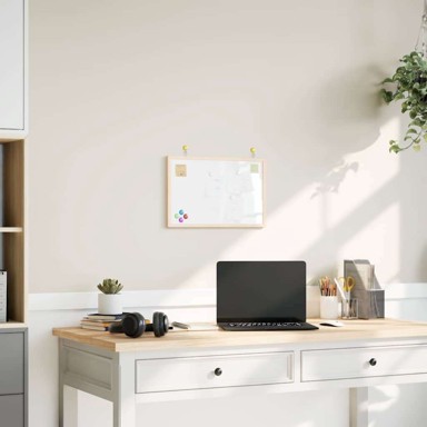 Magnetna bijela ploča s okvirom, 40x30 cm, od pune borovine