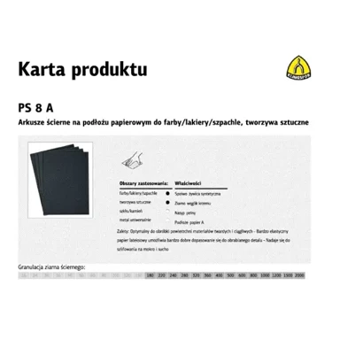 Vodootporni brusni papir PS 8A/C, 230 x 280 mm, granulacija 1200, 50 komada