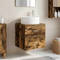 Umivaonik s policom 49,5 x 44,5 x 65,5 cm, dimljeni hrast