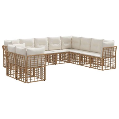 Set vanjskih sofa, poliester, bez stola, prirodna