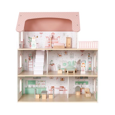 LULILO Drvena kućica za lutke Peonio, 70 cm, ružičasta