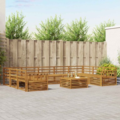 Set sofa 10 kom čvrsto drvo akacije, prirodna