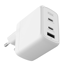 KSIX Adapter Gan ultrabrzi 65W PD PPS 2x USB-C 1x USB-A, bijeli