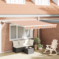 Ručno uvlačiva tenda s LED 350x250 cm, šarena pruga