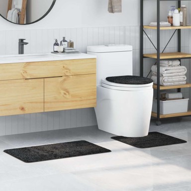 Set od 3 komada prostirki za kupaonicu, tamno, siva, 