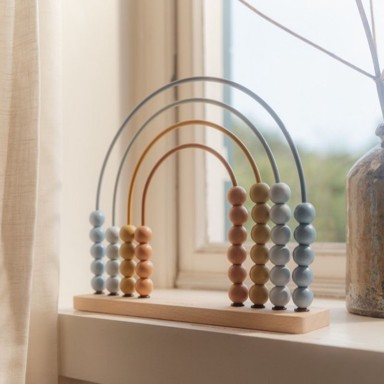 LITTLE DUTCH Abakus Drveno računalo Forest Friends FSC, 6 x 27.6 x 21.3 cm, drvo i metal, boje na bazi vode, dob 12m+