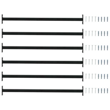 Sigurnosna šipka za prozor podesiva, 6 kom, čelik, crna