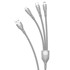 DUDAO Kabel L20X 3u1 USB Lightning microUSB USB-C 65W 1.2m, siva  
