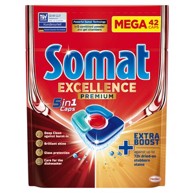 SOMAT Tablete za strojno pranje posuđa Excellence Premium 5u1 42 komada