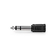 NEDIS Stereo audio adapter 6 35 mm muški 3 5 mm ženski niklani ravni ABS crni 1 kom. kutija