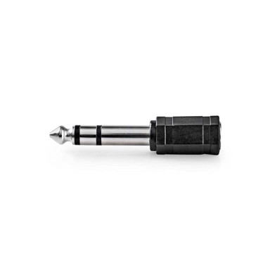 NEDIS Stereo audio adapter 6 35 mm muški 3 5 mm ženski niklani ravni ABS crni 1 kom. kutija