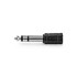 NEDIS Stereo audio adapter 6 35 mm muški 3 5 mm ženski niklani ravni ABS crni 1 kom. kutija