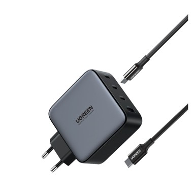 UGREEN Punjač za mobitel USB-A+3xUSB-C 100W GaN, USB C-C kabel, crni