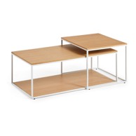 KAVE HOME Stolići Yoana 50x100 cm set 2 kom u dekoru hrasta u svijetloj prirodnoj boji