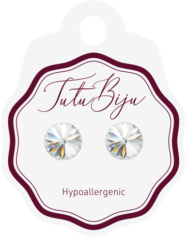 TUTU BIJU Naušnice Rivolo 10 mm, crystal, TRI100C001