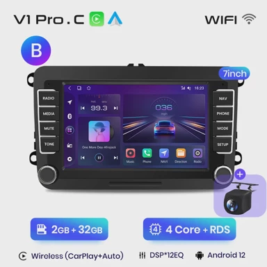 Multimedijalni player za vw / SEAT Leon, Passat B6 B7, Tiguan, Touran, GOLF, POLO - V1 C, 2GB 32GB s