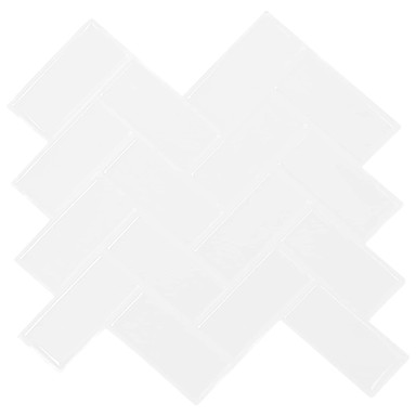 Pločica riblja kost, bijela, 30 x 30 cm, poliuretan i PET, 20 kom