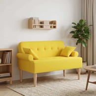 Ljubavni kauč s gumbima 120 x 65 x 79 cm, svijetlo žuti, tkanina