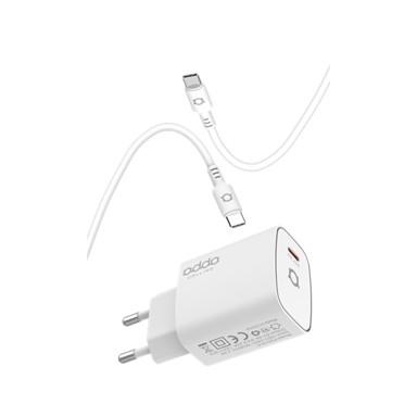 ADDA COLLINS Punjač CH-051-WH Fusion Fast Charger, 20W, Type-C, s kabelom Type-C na Type-C, bijeli