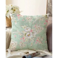 MINIMALIST CUSHION COVERS Zelena jastučnica s udjelom pamuka Blossom, 55 x 55 cm