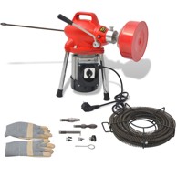 Stroj za čišćenje cijevi, 250 W, sajla 12,5 m × 16 mm, sajla 4,5 m × 9,5 mm