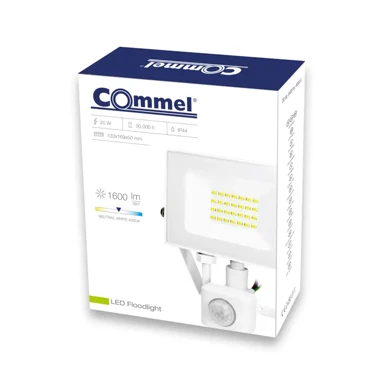 LED reflektor sa senzorom, 20W, 4000 K, IP44, 307-129, bijela