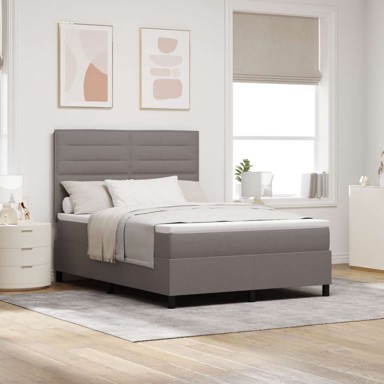 Box spring krevet Bez modela 140x190 cm tkanina, sivo-smeđa