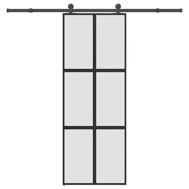 Klizna vrata s priborom od kaljenog stakla i aluminija mat 76x205 cm