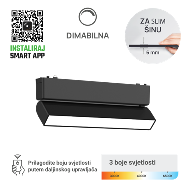 GREEN TECH LED magnetna svjetiljka MG05-12W-3CCT, 12 W, 3CCT