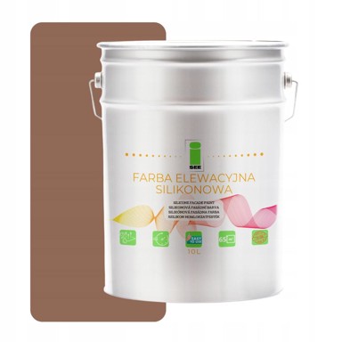 Silikonska fasadna boja, prozračna, 10 l, mat smeđa, f516