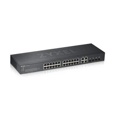 ZYXEL Mrežni preklopnik GS1920-24V2, 24 x Gigabit Ethernet, upravljani, za rack ormarić, crni
