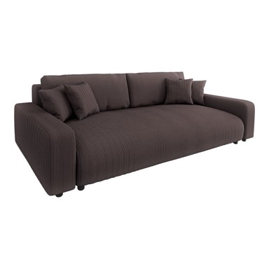 ROPEZ Smeđa sklopiva/s prostorom za odlaganje sofa od samta 234 cm Sara, 234x122x78 cm