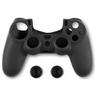 SPARTAN GEAR Silikonska navlaka  i gripovi – DualShock 4, crni PS4