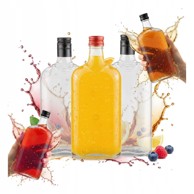 BE Plosnata boca za vino i tinkture, 500 ml, čep, 5 kom