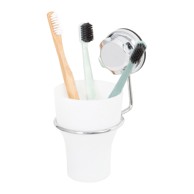 COMPACTOR Metalna samoljepljiva čaša za četkice za zube u srebrnoj boji Bestlock Bath 