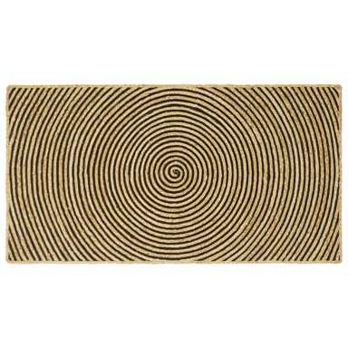 Tepih, dimenzije 80 × 150 cm, juta, prirodna i crna