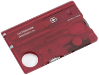 VICTORINOX Set noževa Swisscard LITE crvena, prozirna