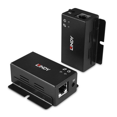 LINDY USB 2.0 ekstender 50m Cat.6, 2-portni, odašiljač i prijemnik, crni