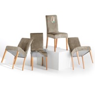 RESTILO Sivo-bež rastezljive presvlake 4 kom za stolicu 48 cm Sento