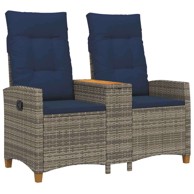 Rekreativna klupa s stolom 126x65x112 cm, siva i modra