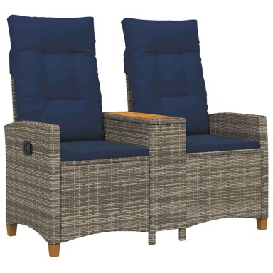 Rekreativna klupa s stolom 126x65x112 cm, siva i modra