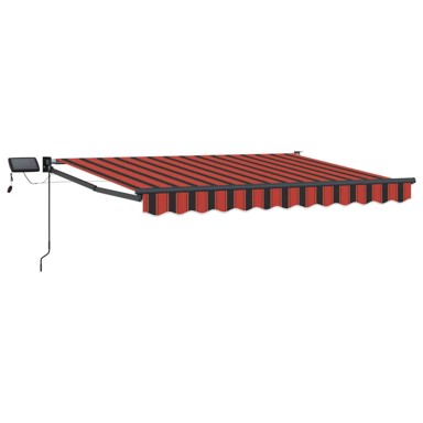 Ručna izvlačna tenda s LED diodama, narančasta i crna, 2,5 x 2 m