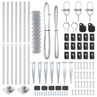 Ogradna ograda od lanca sa 7 šiljastih stubova 1.4x10 m, pocinčani čelik