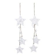 EGO DEKOR Set od 2 bijela viseća ukrasa sa zvjezdicama