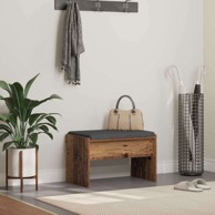 Klupa za hodnik s jastukom 60 x 38 x 46 cm staro drvo